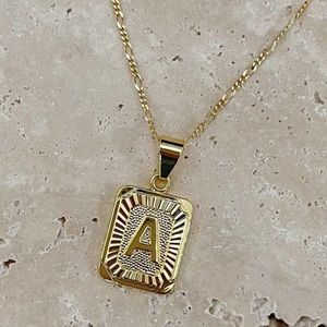 “A” initial card BRACHA necklace